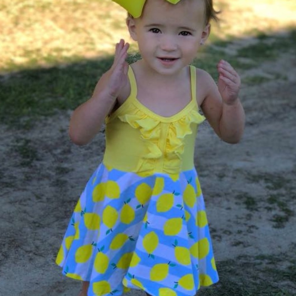 Toddler lemon twirl dress
